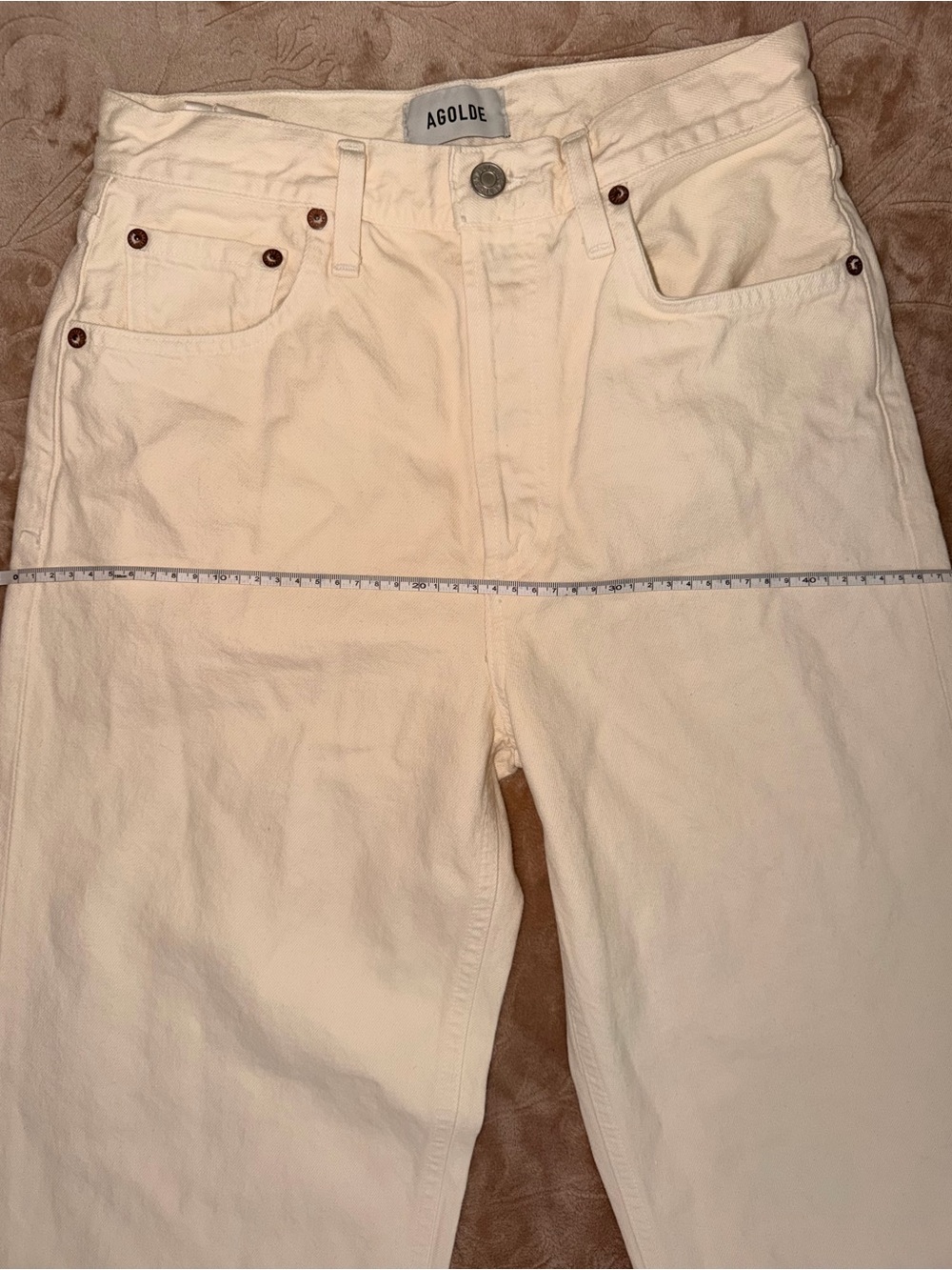 AGOLDE - Low Slung Baggy Jeans in White, Size 23 - Picture 12 of 15